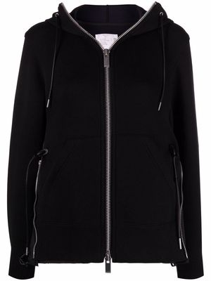 sacai contrast-panel hoodie - Black