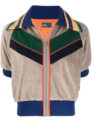Kolor cropped shortsleeved polo shirt - Brown