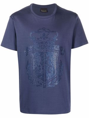 Billionaire crest-print cotton T-shirt - Blue