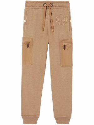 Burberry logo-embroidered track pants - Brown