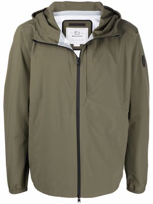 Woolrich sleeve-logo hooded jacket - Green