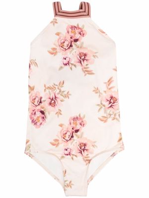 ZIMMERMANN Kids floral-print swimsuit - Neutrals