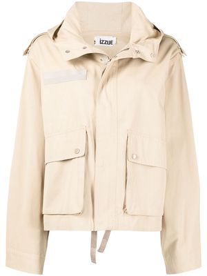 izzue hooded military-style jacket - Brown