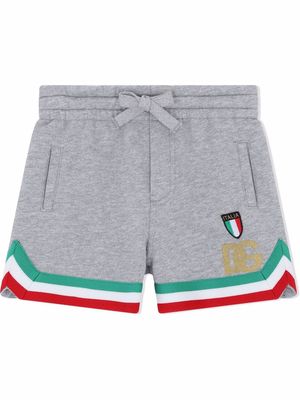 Dolce & Gabbana Kids Italian stripe-border shorts - Grey