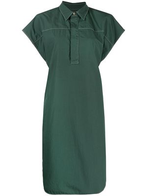 Bassike cap-sleeve shirt dress - Green