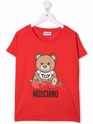 Moschino Kids toy-bear print T-shirt - Red