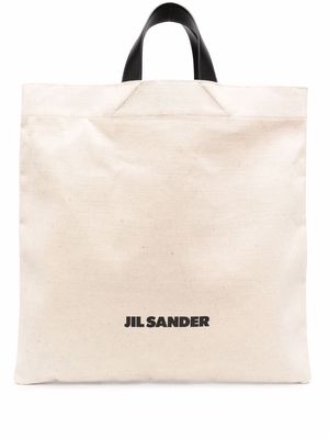Jil Sander logo print tote bag - Neutrals