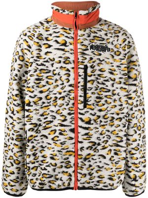Pleasures leopard-print zip-up fleece jacket - Multicolour