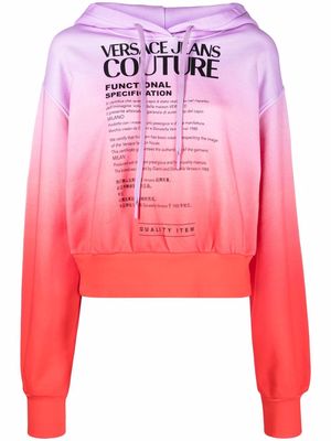 Versace Jeans Couture gradient-effect certification hoodie - Purple