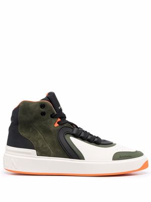 Balmain high-top panelled sneakers - Green