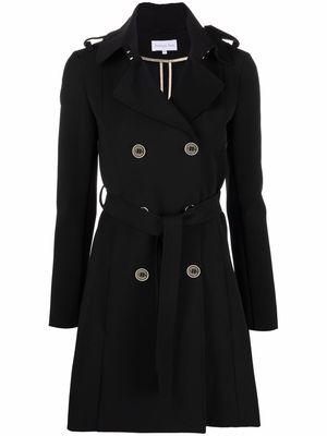 Patrizia Pepe double-breasted belted trench coat - Black