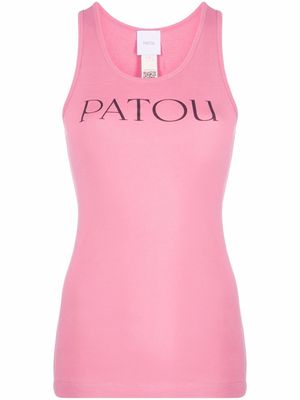 Patou logo-print cotton vest top - Pink