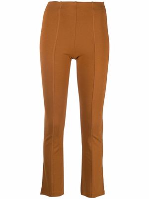 Rodebjer tonal-stitching slip-on flared trousers - Brown