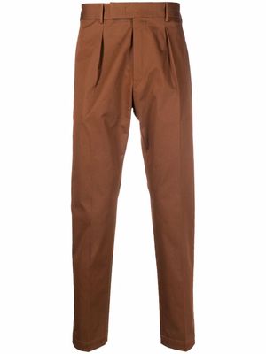 Pt01 concealed-fastening trousers - Brown