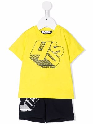 Cesare Paciotti 4Us Kids graphic-print cotton tracksuit set - Yellow