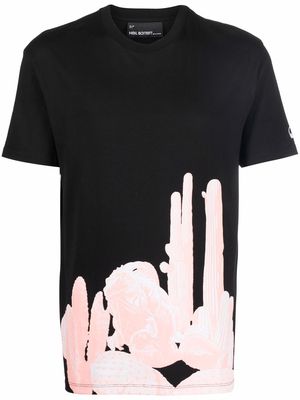 Neil Barrett Burning Man cotton T-shirt - Black