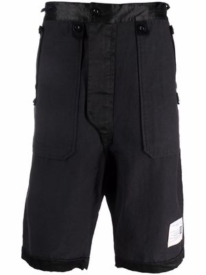 Maison Mihara Yasuhiro logo-patch bermuda shorts - Black