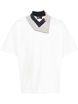 Kolor contrast-collar short-sleeve T-shirt - White