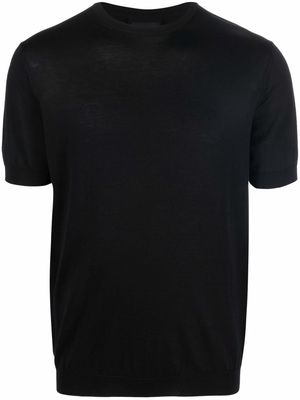 Giorgio Armani ribbed-knit short-sleeved T-shirt - Black