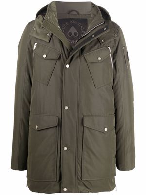 Moose Knuckles hooded feather-down padded coat - Green