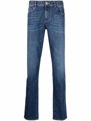 Canali high-rise slim-fit jeans - Blue