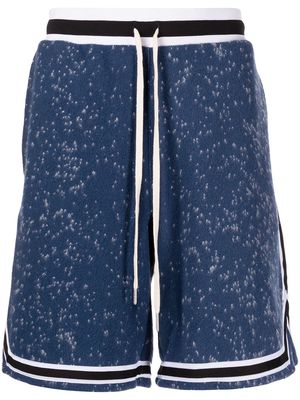 John Elliott speckle knit drawstring shorts - Blue