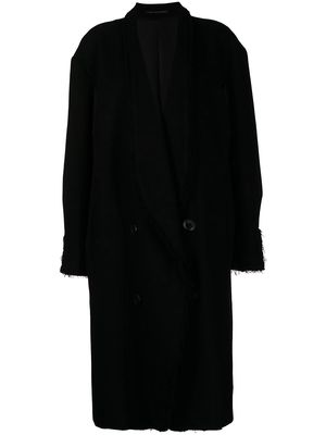 Y's oversized double-breasted coat - Black