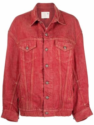 R13 oversized denim trucker jacket - Red