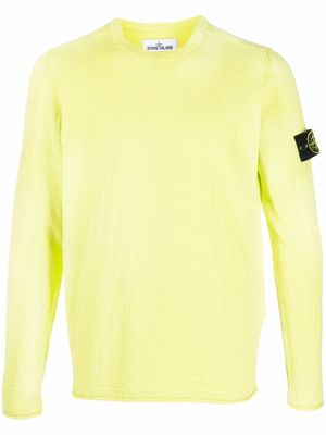 Stone Island logo-patch long-sleeve jumper - Yellow
