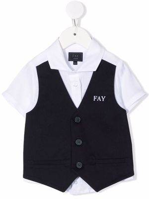 Fay Kids embroidered-logo short-sleeved shirt - White