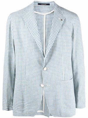Tagliatore check-print single-breasted jacket - Blue