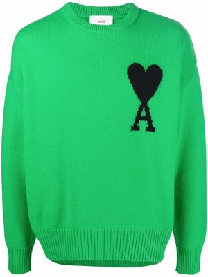AMI Paris Ami de Coeur wool jumper - Green
