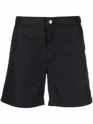 Alexander McQueen slim-fit logo-tape swim shorts - Black