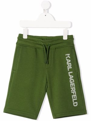Karl Lagerfeld Kids logo-print track shorts - Green