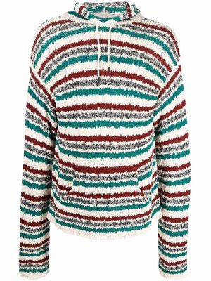 Marni striped-knit hoodie - Neutrals
