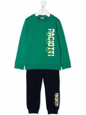 Cesare Paciotti 4Us Kids logo-print tracksuit set - Green