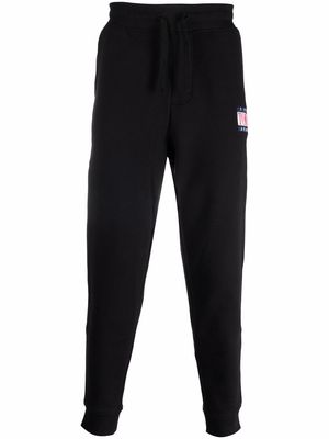 Tommy Jeans logo-embroidered cotton track pants - Black