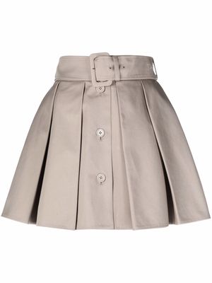 Patou belted pleated mini skirt - Neutrals