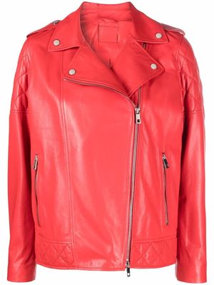 Desa 1972 leather biker jacket - Red