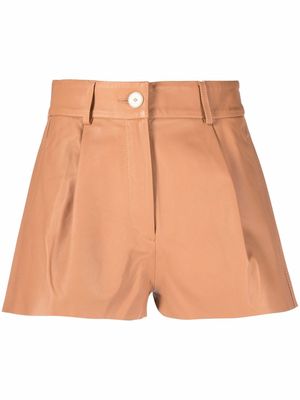 Forte Forte high-waisted leather shorts - Neutrals
