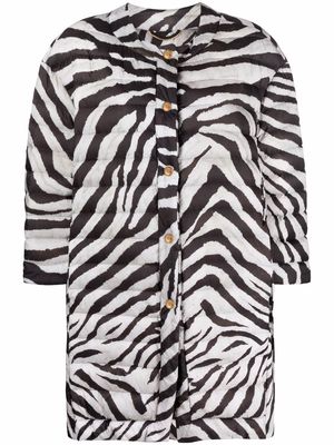 Ermanno Scervino zebra-print padded coat - Neutrals