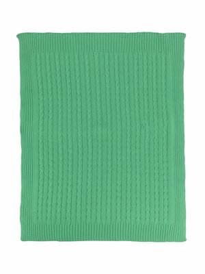 Little Bear cable-knit cotton blanket - Green