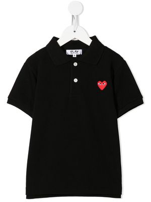 Comme Des Garçons Play Kids heart logo polo shirt - Black