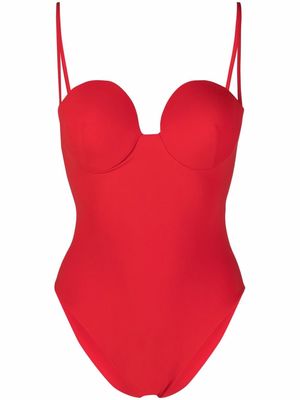 Magda Butrym rounded-cup plunge swimsuit - Red