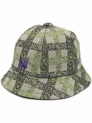 Needles embroidered-logo bucket hat - Green