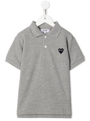 Comme Des Garçons Play Kids heart-logo cotton polo shirt - Grey