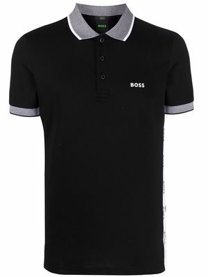 BOSS chest logo-print polo shirt - Black