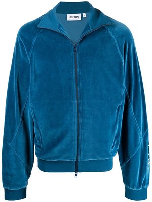 Kenzo zip-up velvet bomber jacket - Blue
