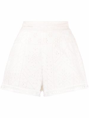 Ermanno Scervino floral-lace detail shorts - White