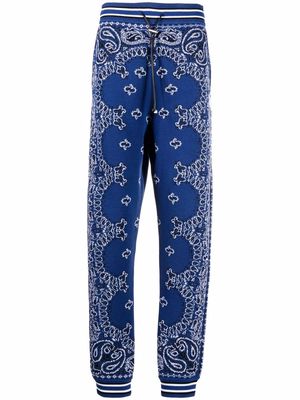 AMIRI bandana-print track trousers - Blue